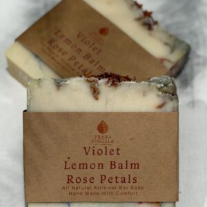 violet, lemon balm, rose petals